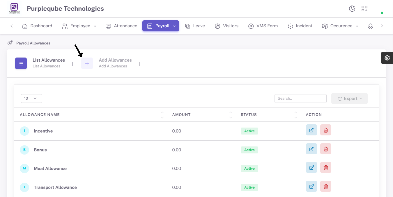 Add Allowance Form